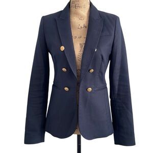 EUC! Banana Republic Navy Blue Gold Button Double Breasted Blazer - Size 2